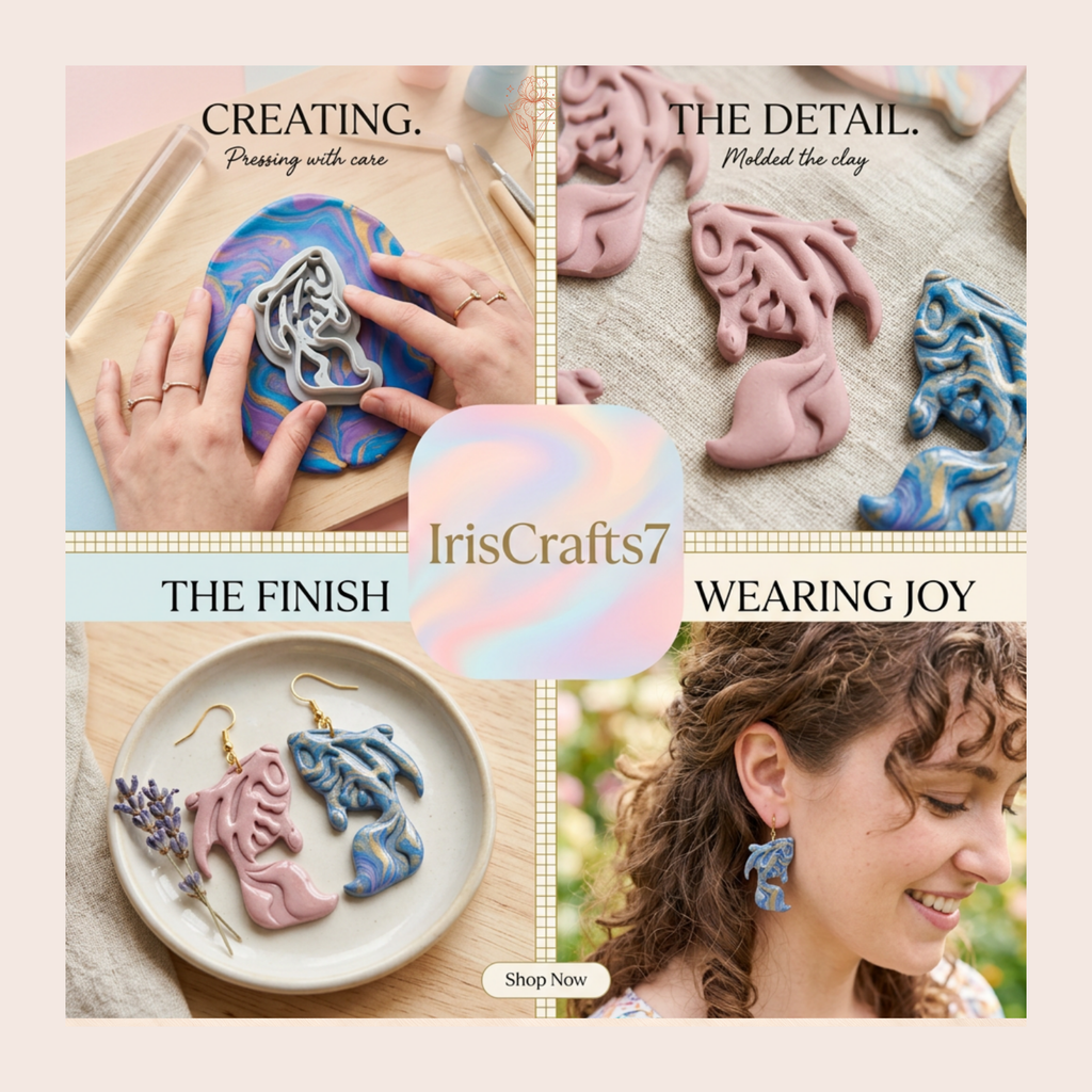 Koi Fish 2 Polymer Clay Cutter 25–45mm | Japanese Earring Cutter | IrisCrafts7