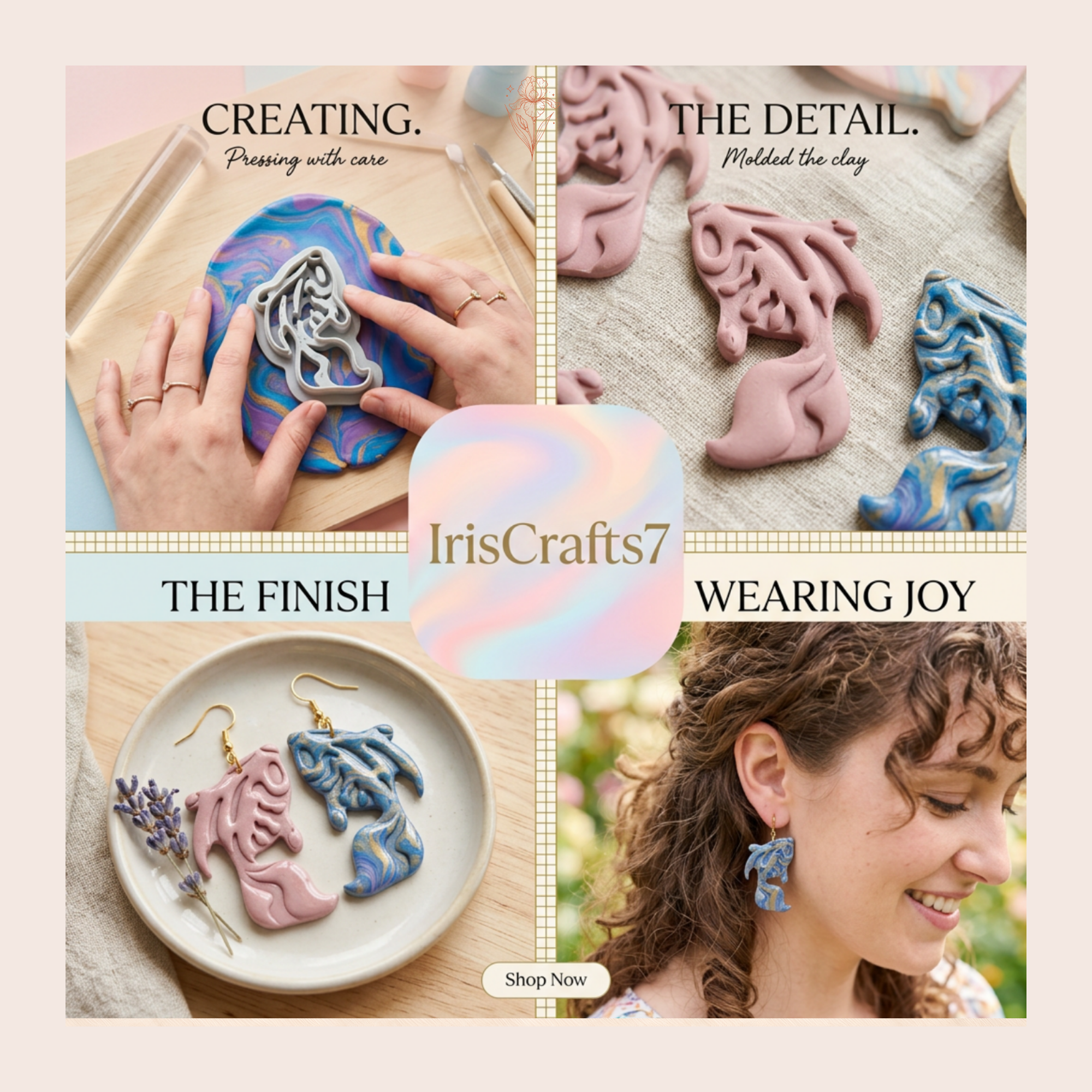 Koi Fish 2 Polymer Clay Cutter 25–45mm | Japanese Earring Cutter | IrisCrafts7