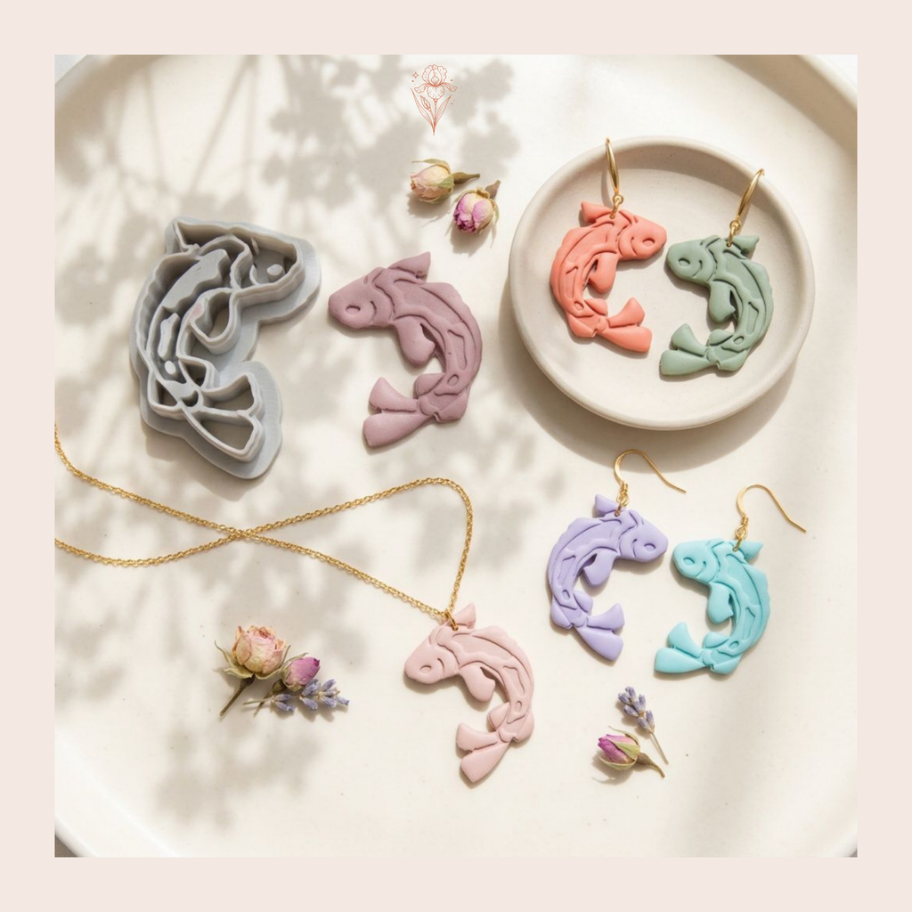 Koi Fish Polymer Clay Cutter 25–45mm | Japanese Earring Cutter | IrisCrafts7
