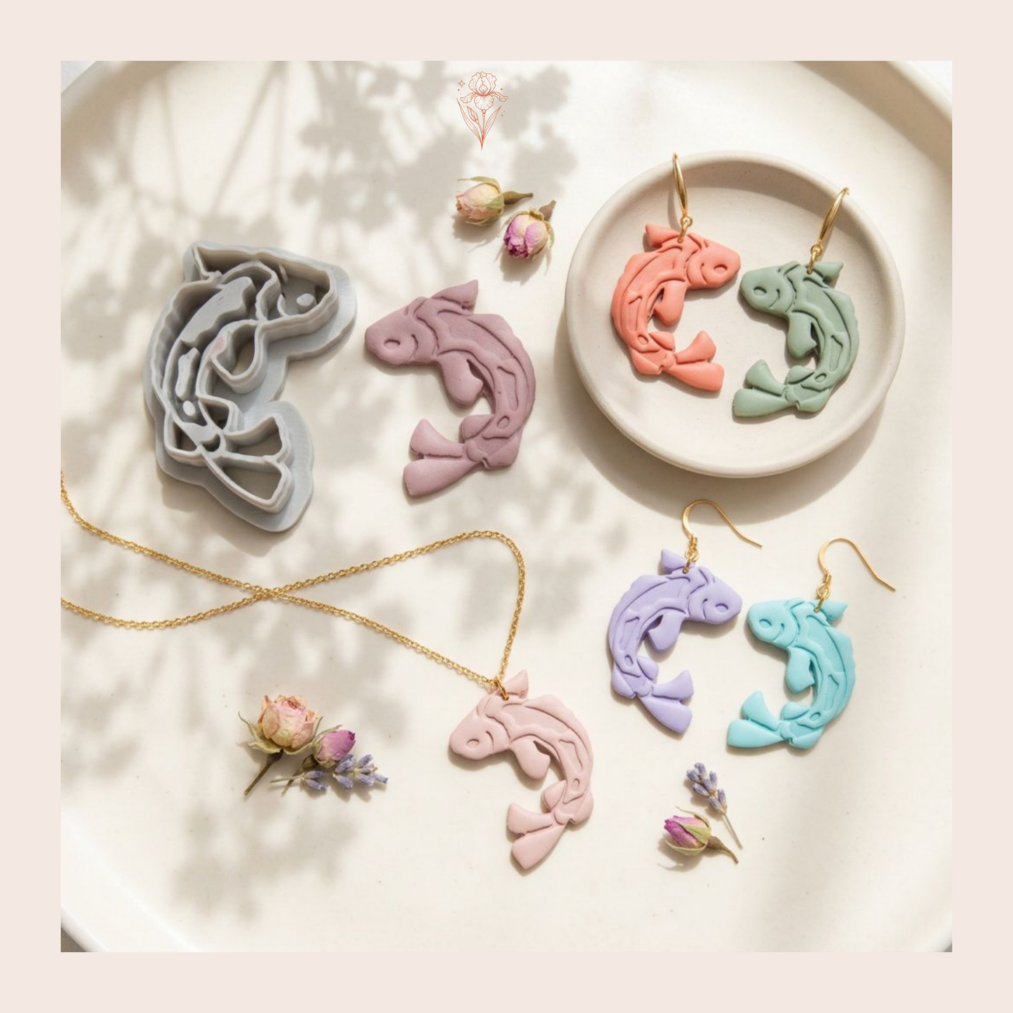 Koi Fish Polymer Clay Cutter 25–45mm | Japanese Earring Cutter | IrisCrafts7