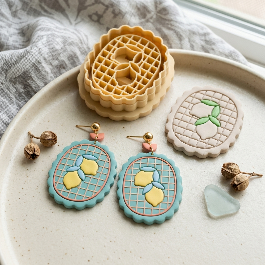 Lemon Cameo Polymer Clay Cutter | 25–45mm Vintage Earring Cutter | IrisCrafts7