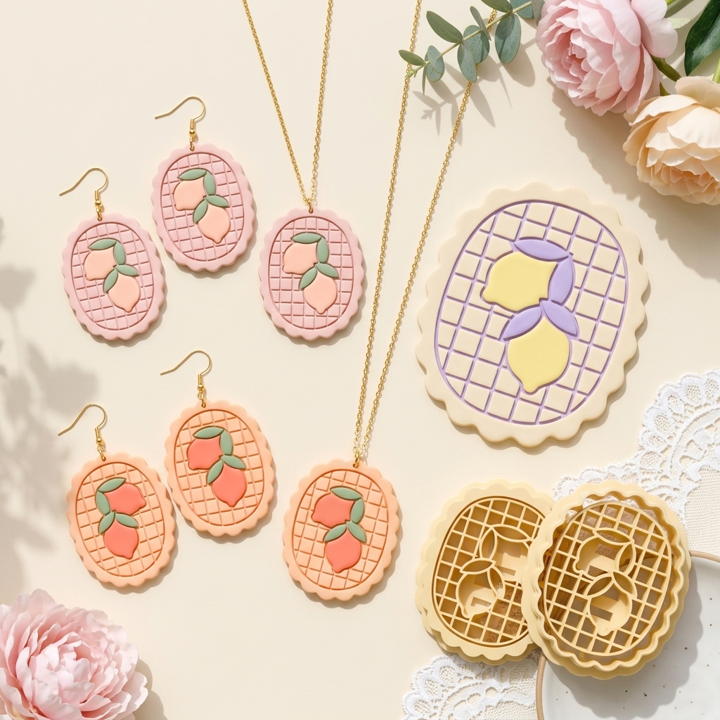 Lemon Cameo Polymer Clay Cutter | 25–45mm Vintage Earring Cutter | IrisCrafts7