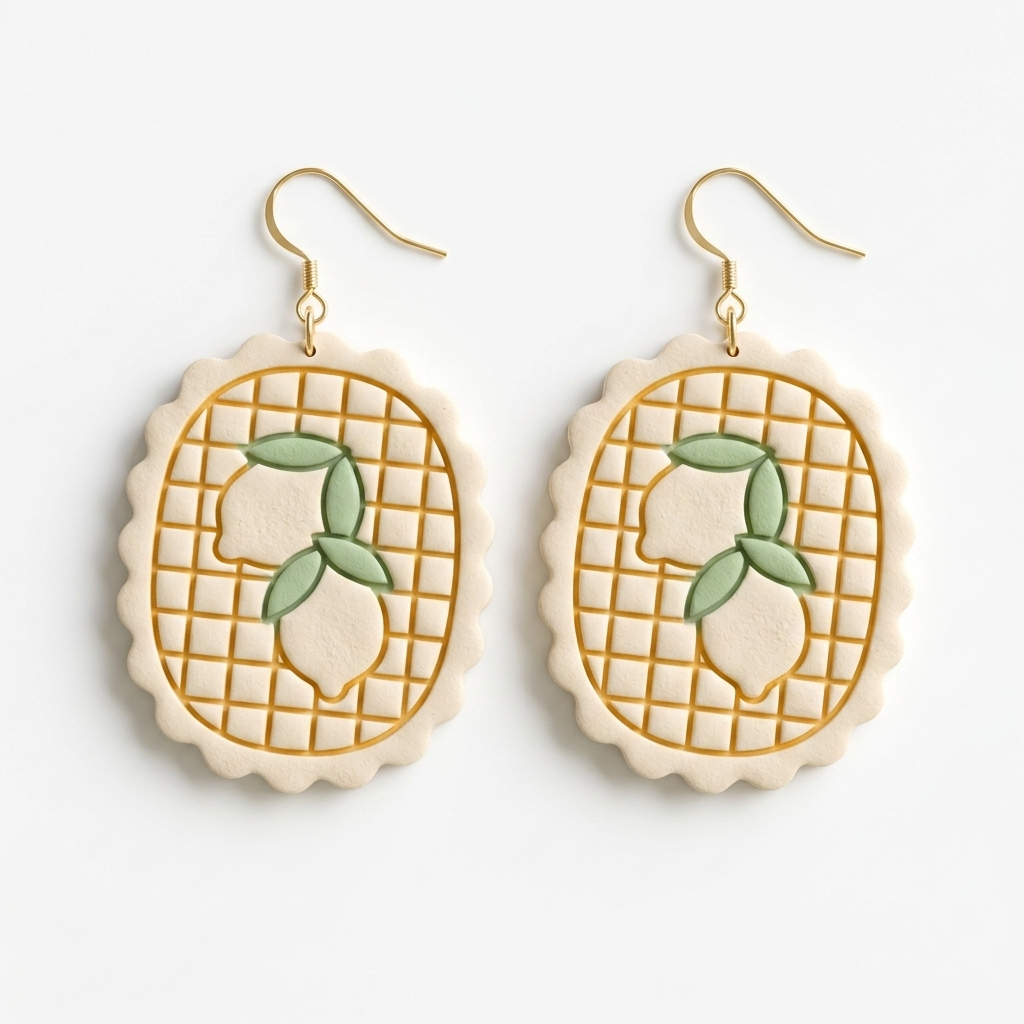 Lemon Cameo Polymer Clay Cutter | 25–45mm Vintage Earring Cutter | IrisCrafts7