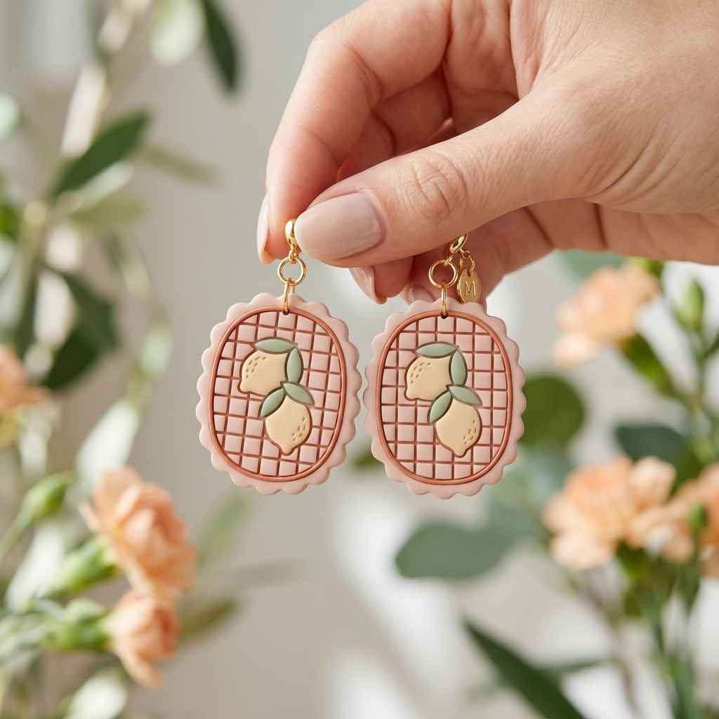 Lemon Cameo Polymer Clay Cutter | 25–45mm Vintage Earring Cutter | IrisCrafts7