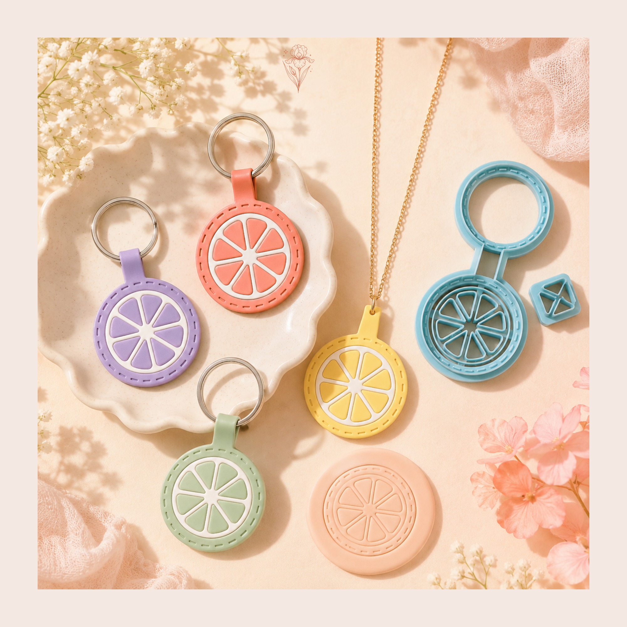 Lemon Keychain Polymer Clay Cutter | 30–40mm | Lemon Shape Clay Cutter | Keychain Jewellery Making Tool