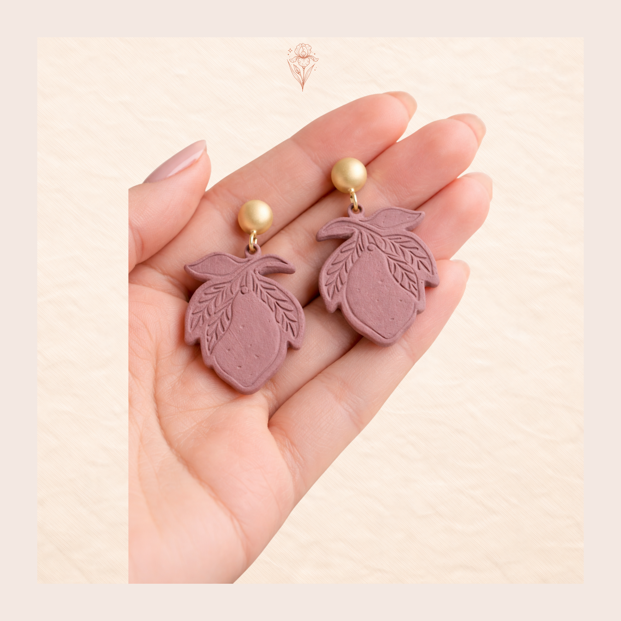 Lemon Polymer Clay Cutter – Citrus Fruit Earring Cutter, Clay Tools for Jewellery Making, Embossed Leaf Design, Handmade Polymer Clay Cutter