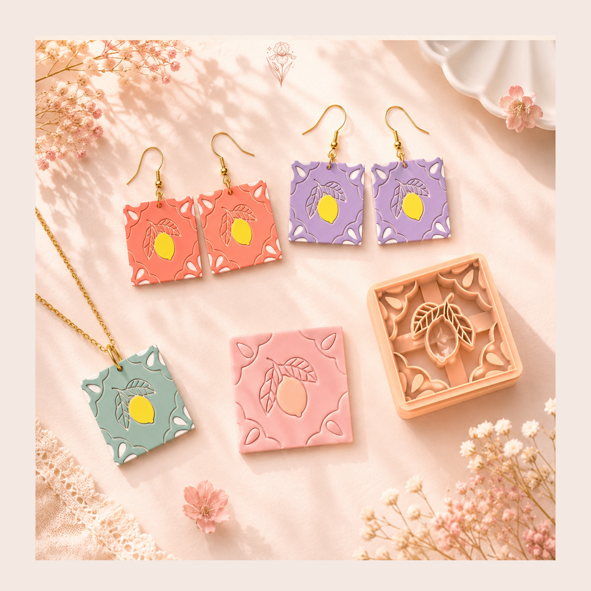 Lemon Tile Polymer Clay Cutter | 25–40mm | Lemon Tile Shape Clay Cutter | Earring Jewellery Making Tool