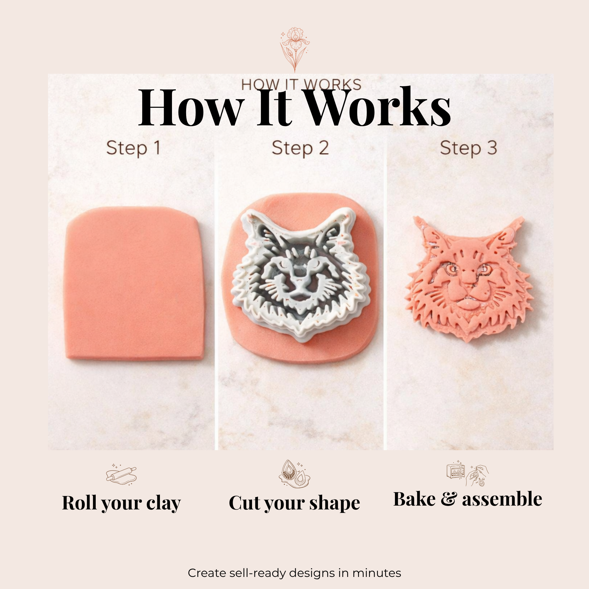 Maine Coon Cat Polymer Clay Cutter 30-50mm | Animal Jewellery | IrisCrafts7