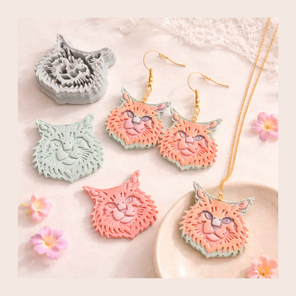 Maine Coon Cat Polymer Clay Cutter 30-50mm | Animal Jewellery | IrisCrafts7