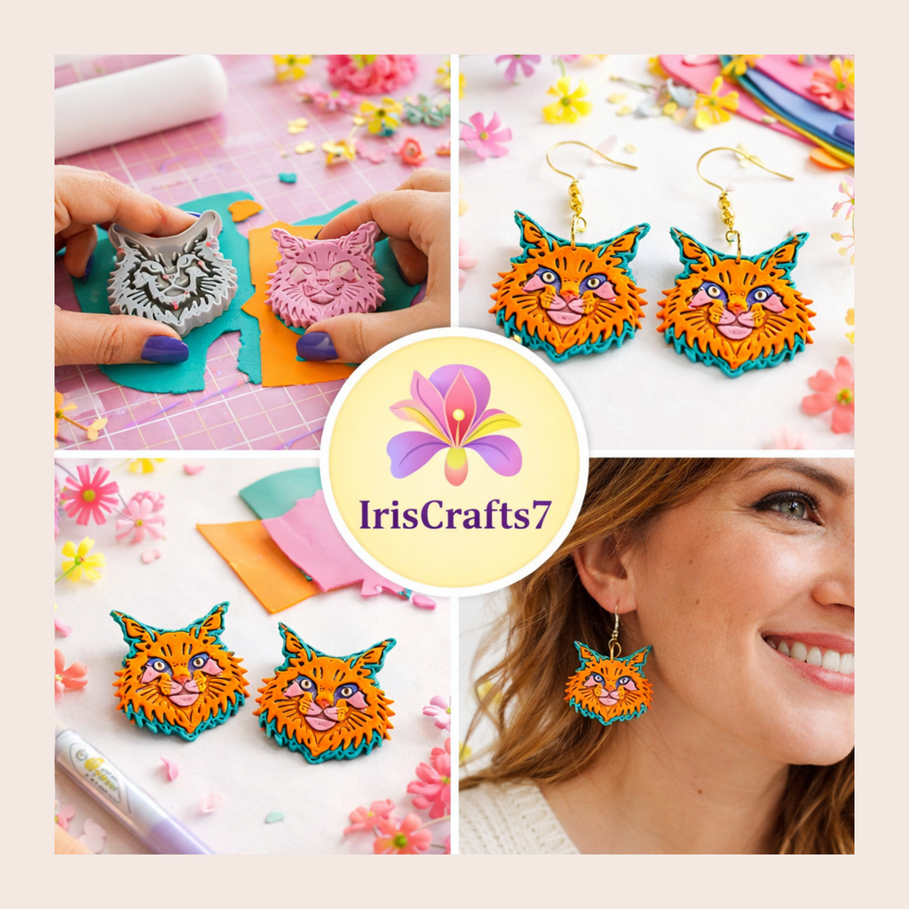 Maine Coon Cat Polymer Clay Cutter 30-50mm | Animal Jewellery | IrisCrafts7