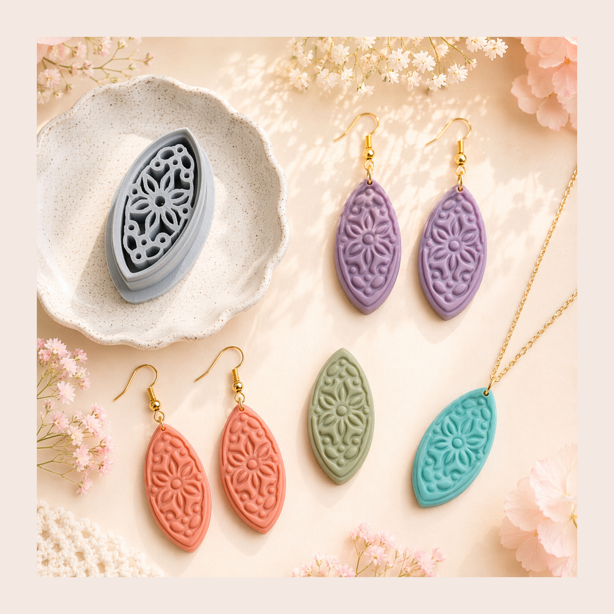 Mandala Rosette Polymer Clay Cutter 30-50mm | Boho Jewellery | IrisCrafts7