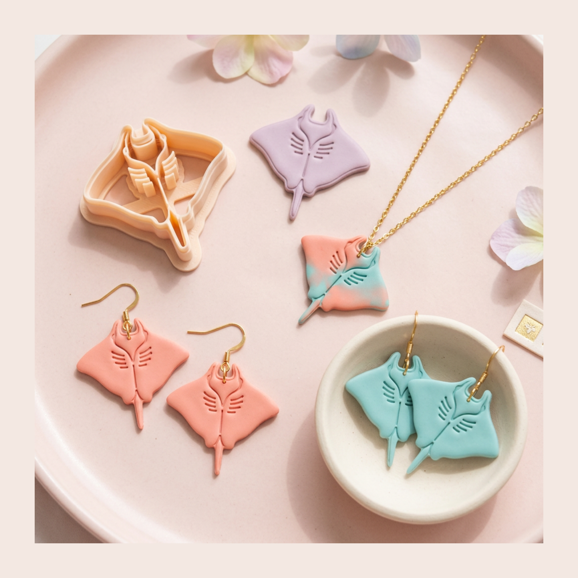 Manta Ray Polymer Clay Cutter 30-50mm | Ocean Jewellery Making | IrisCrafts7