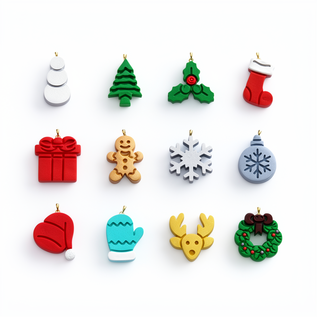 Mini Christmas 1 Polymer Clay Cutter Set of 12 | Tiny Festive Earring Tool | 12mm