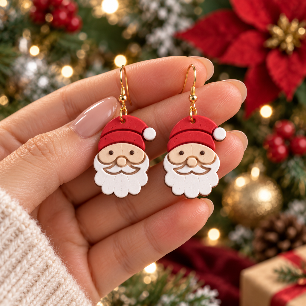 Mini Christmas 2 Set of 12 Polymer Clay Cutters | Tiny Festive Earring Tool | 12mm