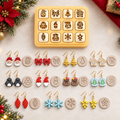 Mini Christmas 2 Set of 12 Polymer Clay Cutters | Tiny Festive Earring Tool | 12mm