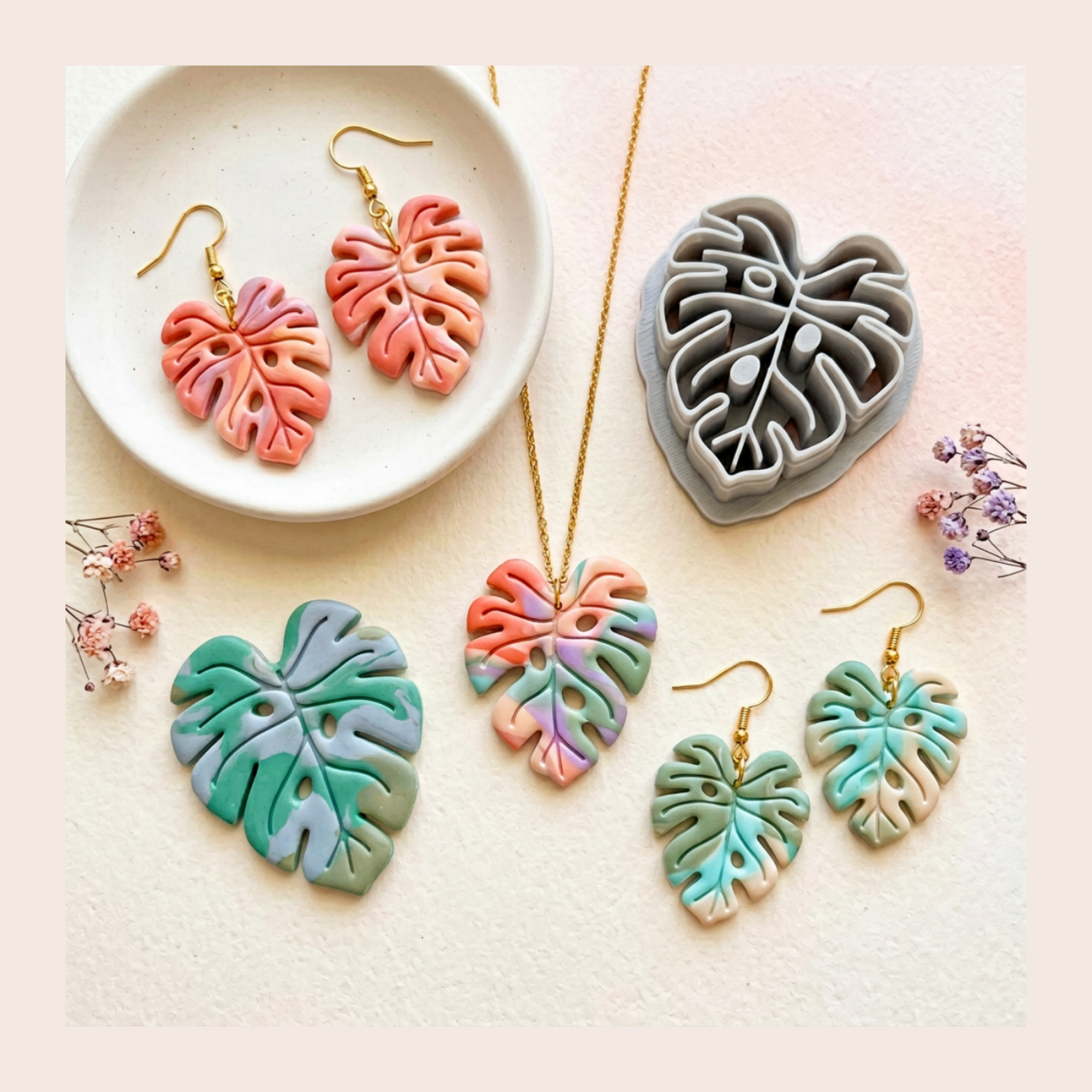 Monstera 1 Polymer Clay Cutter | 3D Printed Tropical Leaf Clay Earring Cutter | Boho Monstera Clay Tool | Plant Lover Jewellery Making