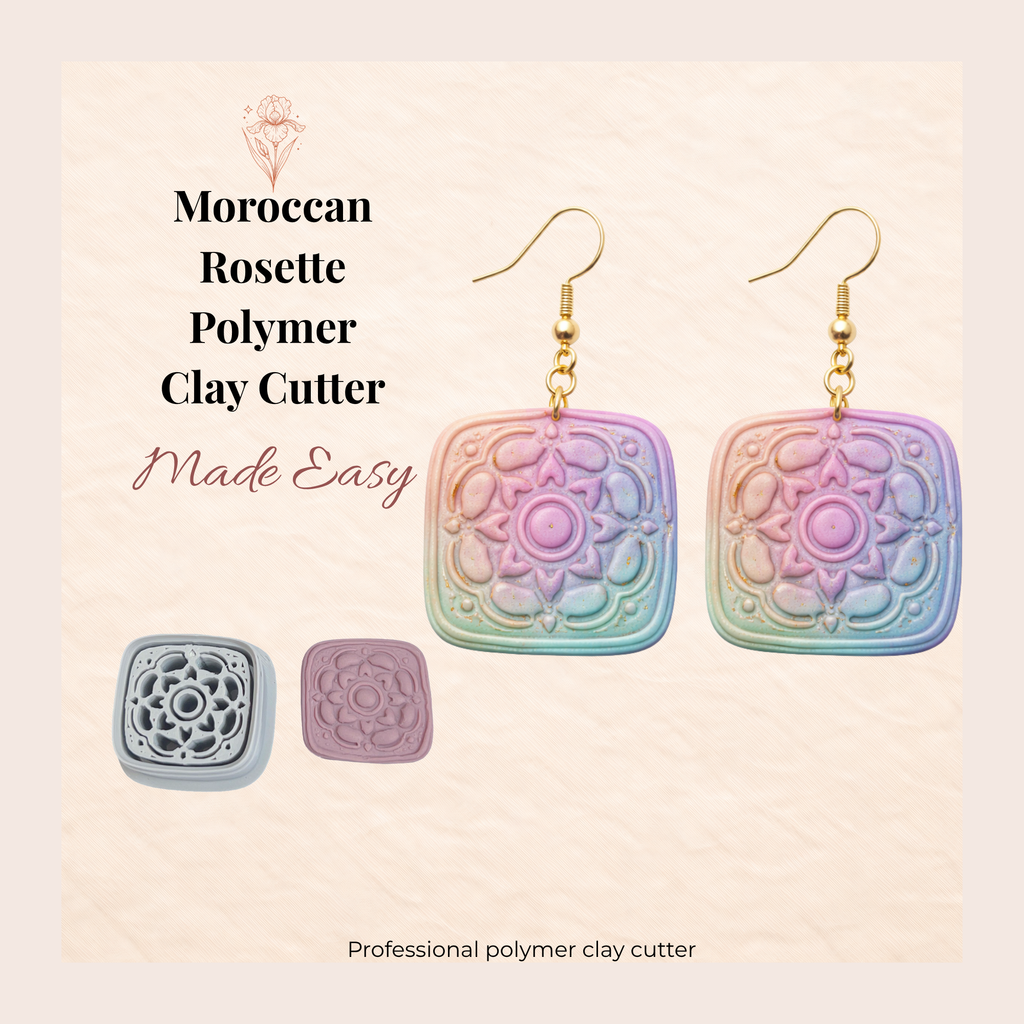 Moroccan Rosette Polymer Clay Cutter 25–45mm | Boho Earring Cutter | IrisCrafts7