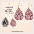 Mussel Shell Polymer Clay Cutter | 30–50mm | Shell Shape Clay Cutter | Earring Jewellery Making Tool