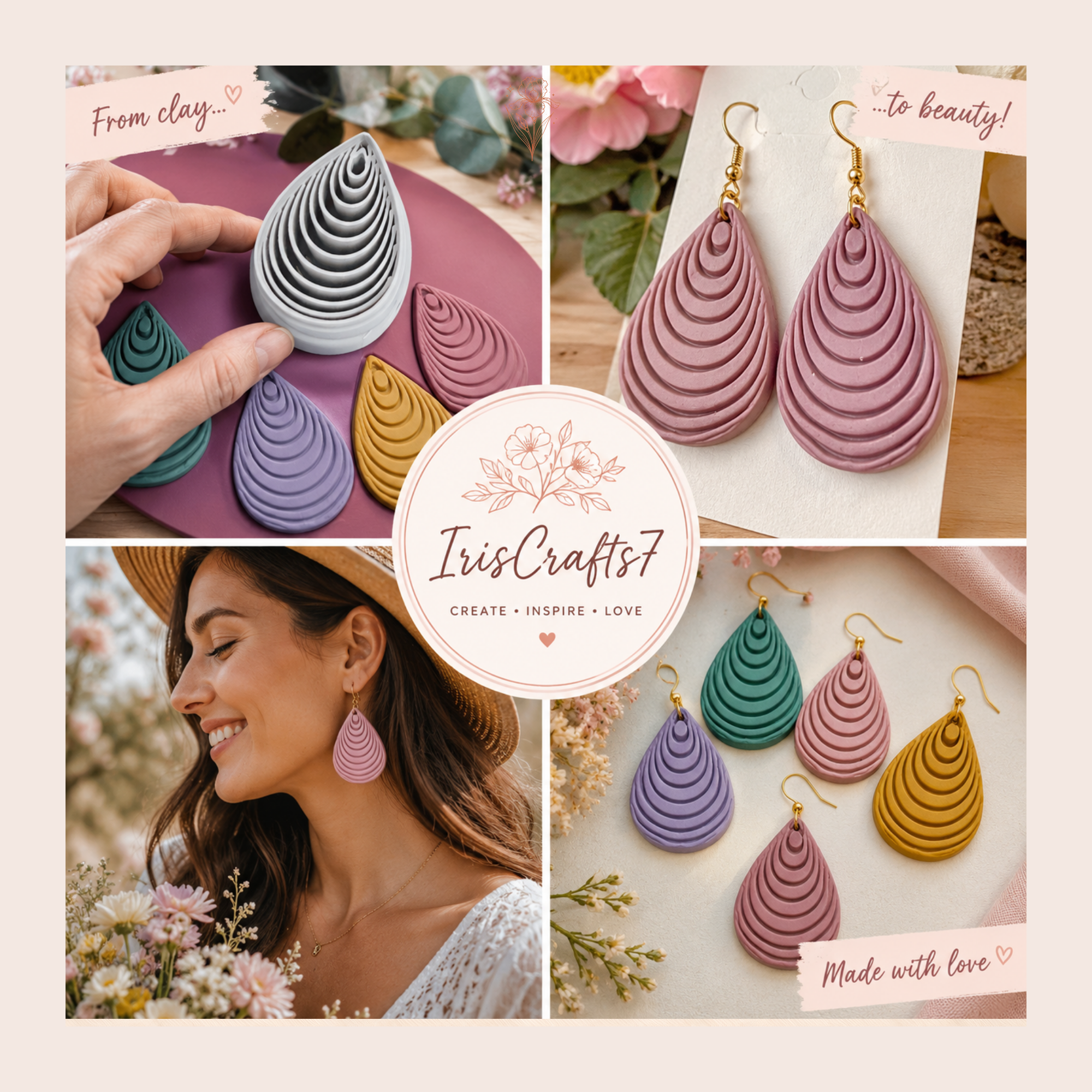 Mussel Shell Polymer Clay Cutter | 30–50mm | Shell Shape Clay Cutter | Earring Jewellery Making Tool