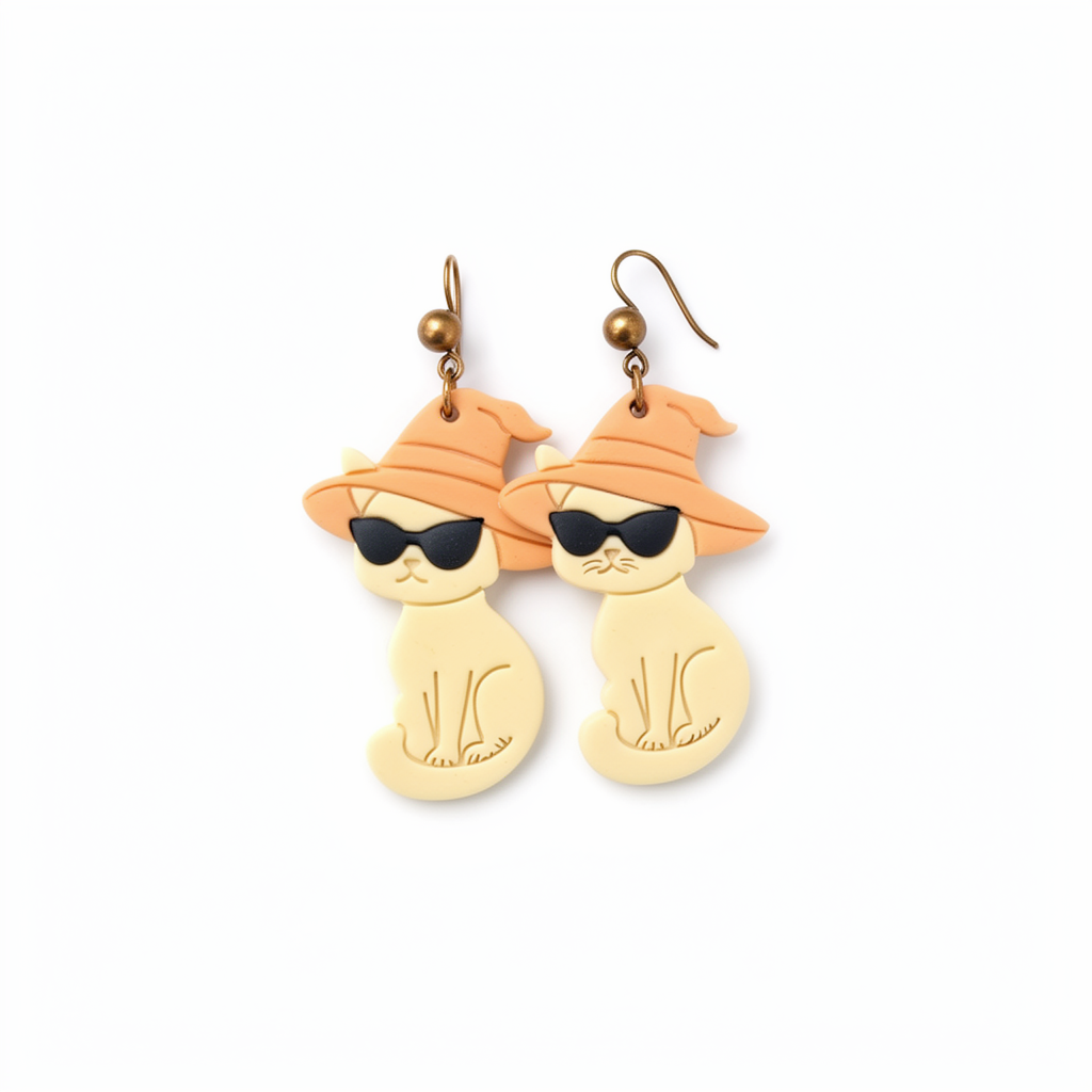 Mystic Witch Cat Polymer Clay Cutter | Halloween Earring Tool