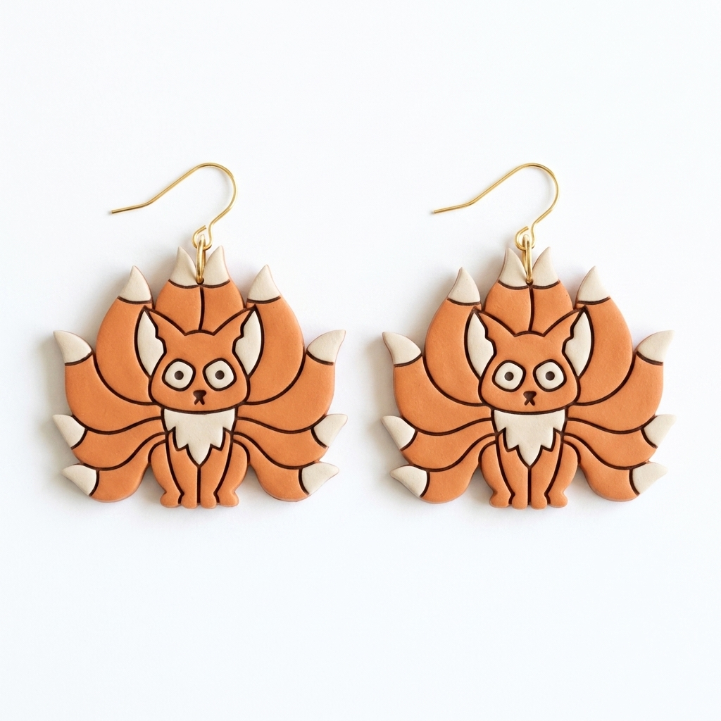Mythical Fox Polymer Clay Cutter | 30–50mm | Fox Shape Clay Cutter | Earring Jewellery Making Tool
