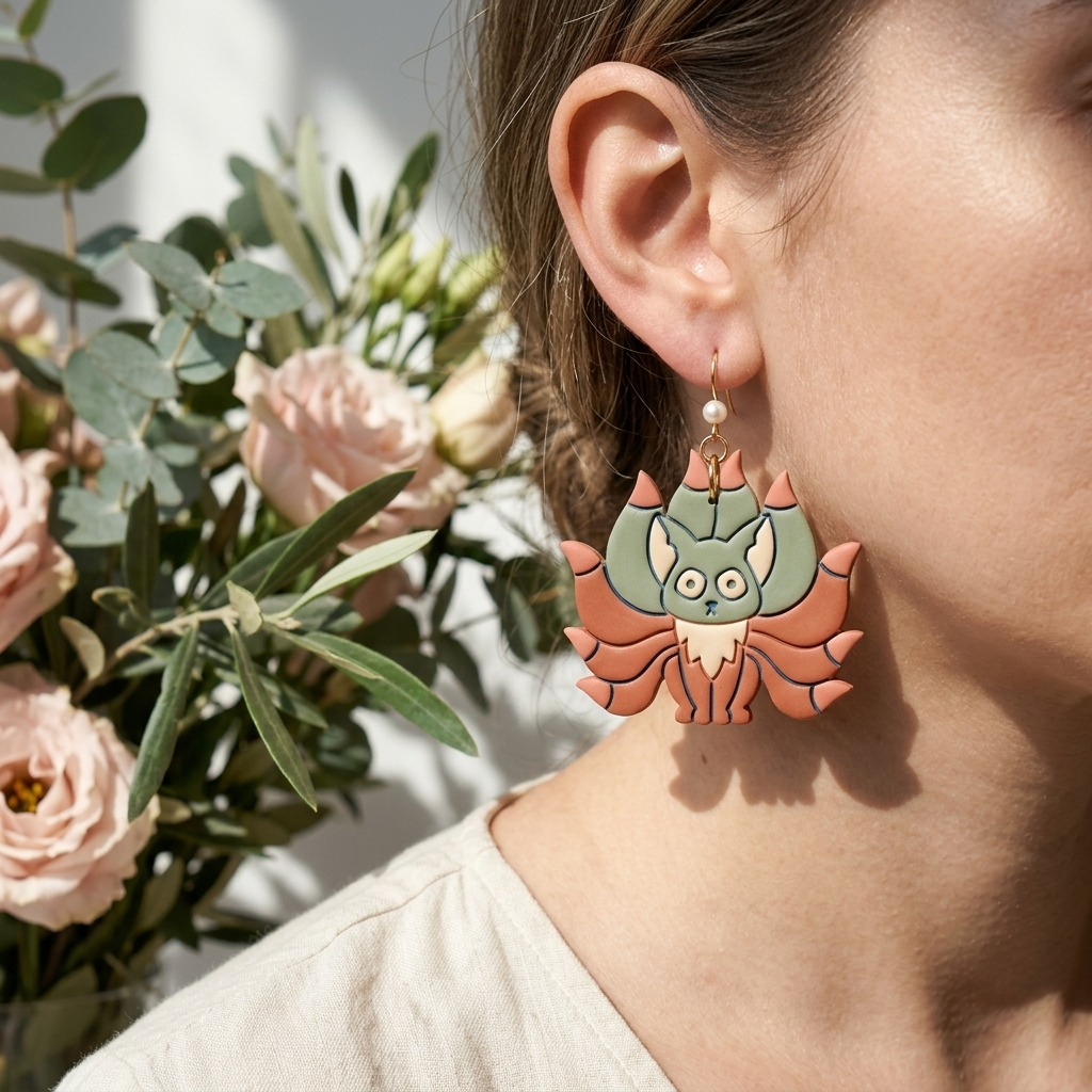 Mythical Fox Polymer Clay Cutter | 30–50mm | Fox Shape Clay Cutter | Earring Jewellery Making Tool