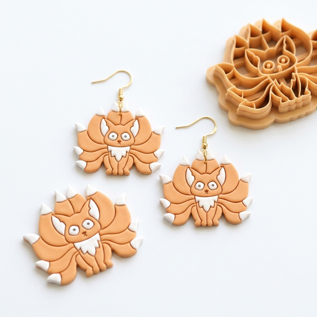 Mythical Fox Polymer Clay Cutter | 30–50mm | Fox Shape Clay Cutter | Earring Jewellery Making Tool