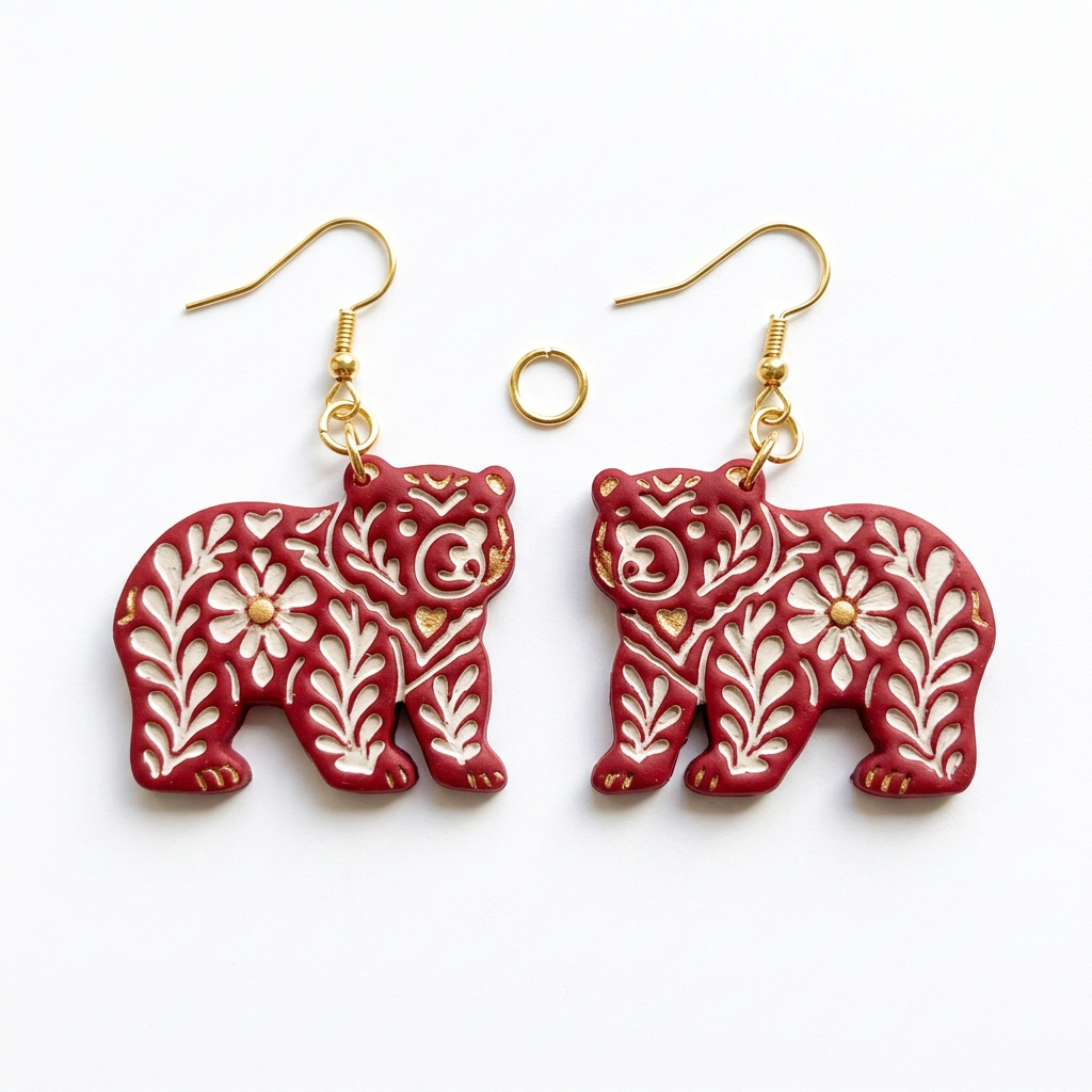 Nordic Bear Polymer Clay Cutter | Scandinavian Folk Earring Tool