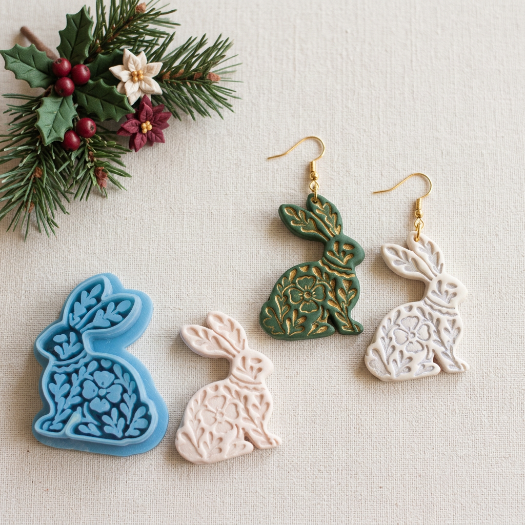 Nordic Hare Polymer Clay Cutter | Scandinavian Folk Earring Tool