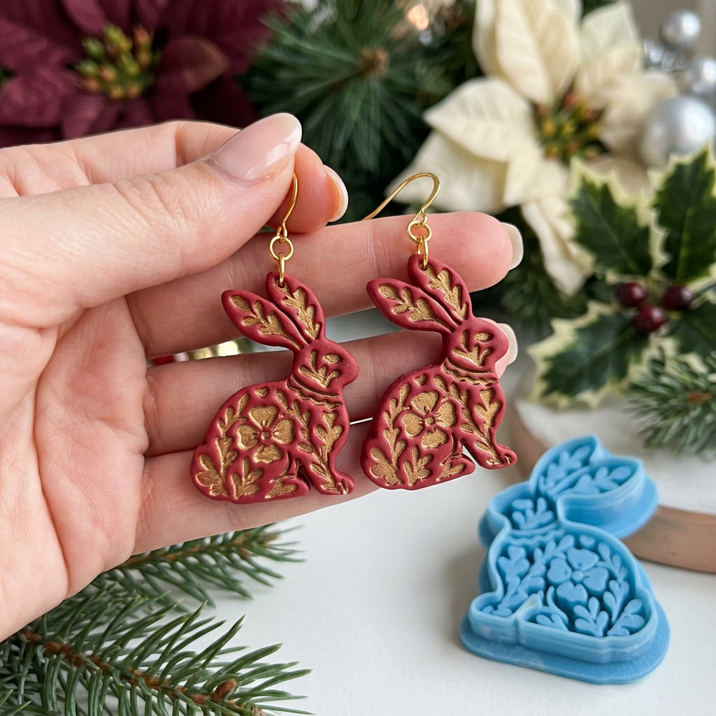 Nordic Hare Polymer Clay Cutter | Scandinavian Folk Earring Tool