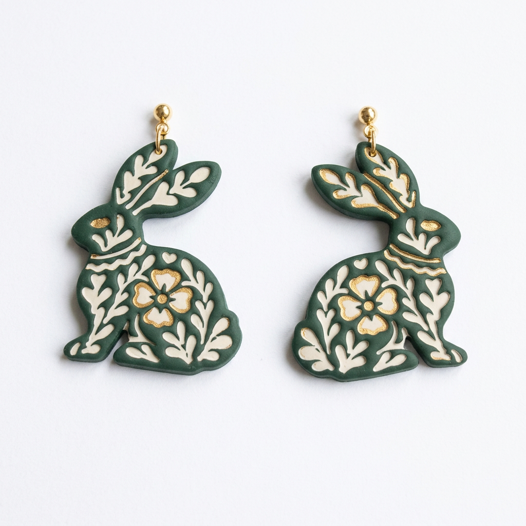 Nordic Hare Polymer Clay Cutter | Scandinavian Folk Earring Tool