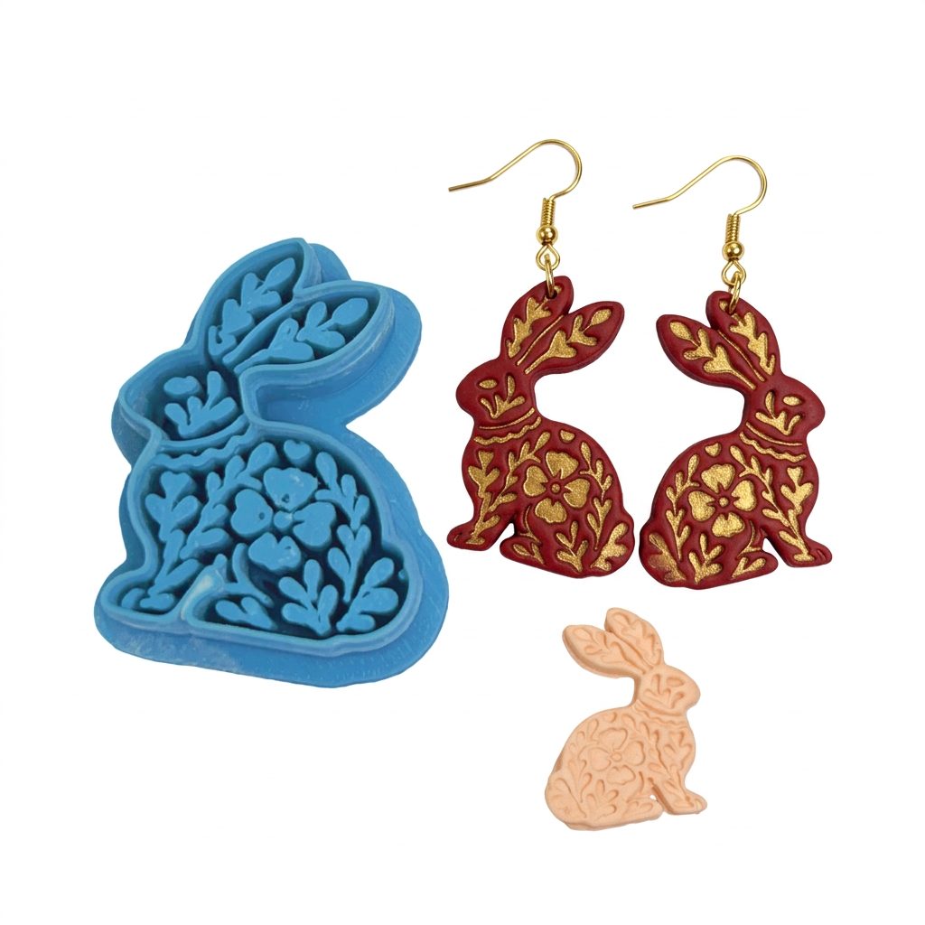 Nordic Hare Polymer Clay Cutter | Scandinavian Folk Earring Tool