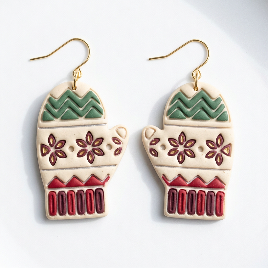Nordic Mitten Polymer Clay Cutter | Scandinavian Winter Earring Tool