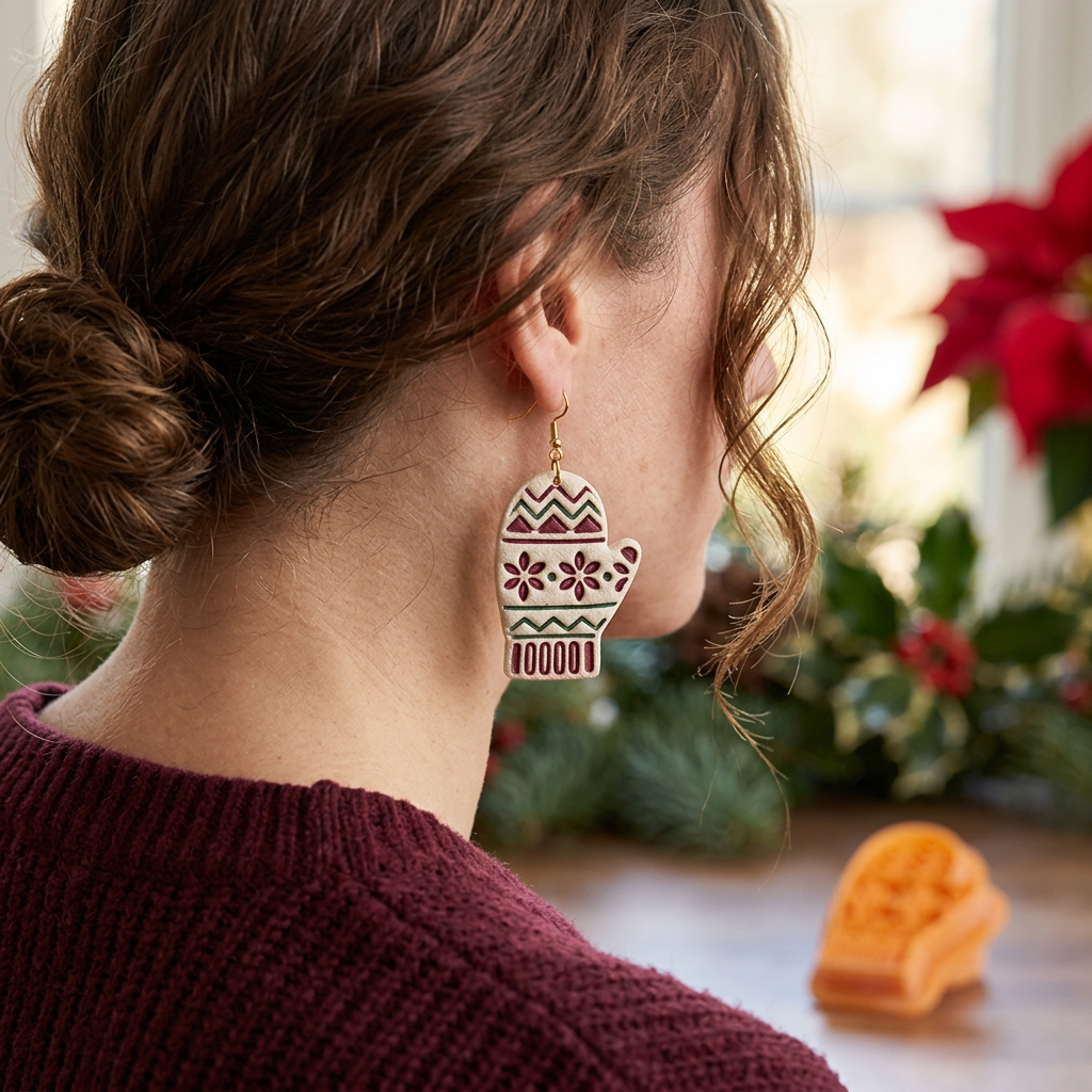 Nordic Mitten Polymer Clay Cutter | Scandinavian Winter Earring Tool