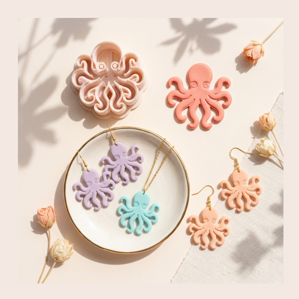 Octopus 2 Polymer Clay Cutter 35-55mm | Ocean Jewellery Making | IrisCrafts7