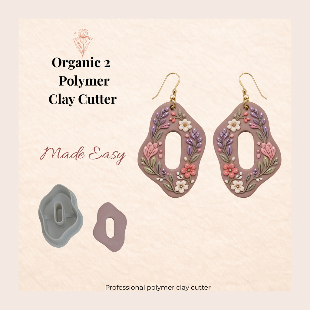 Organic 2 Polymer Clay Cutter | Abstract Earring Cutter | IrisCrafts7