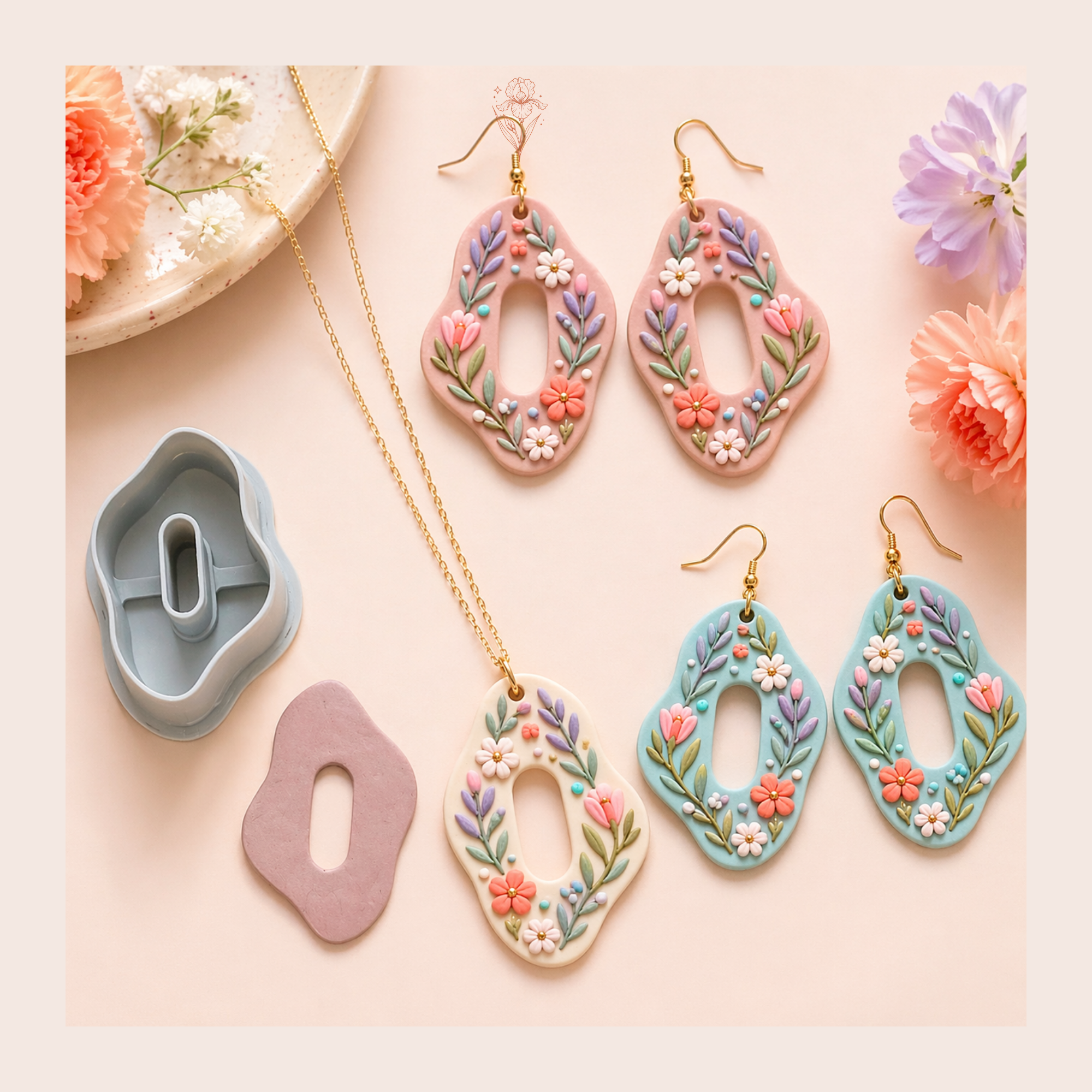 Organic 2 Polymer Clay Cutter | Abstract Earring Cutter | IrisCrafts7