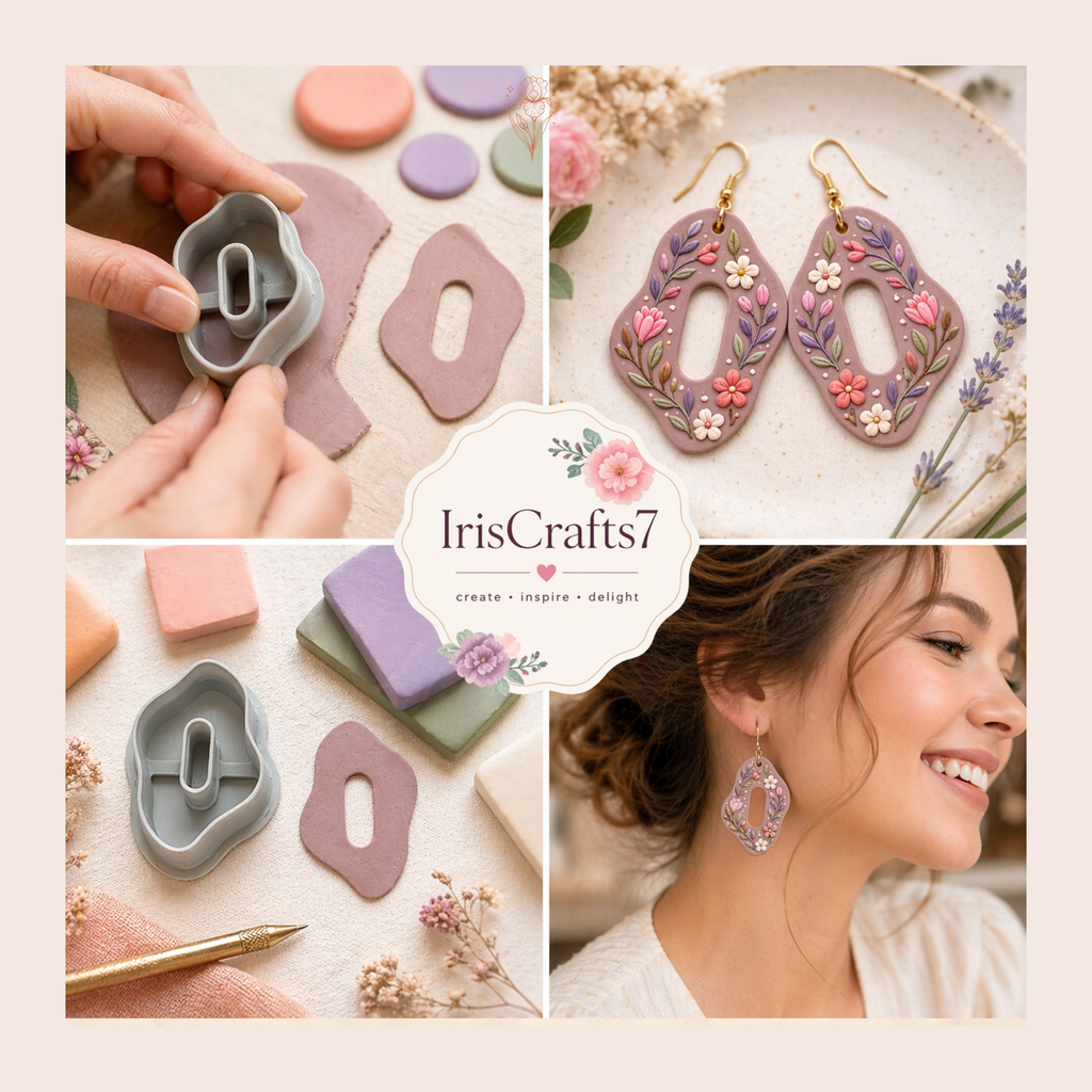 Organic 2 Polymer Clay Cutter | Abstract Earring Cutter | IrisCrafts7