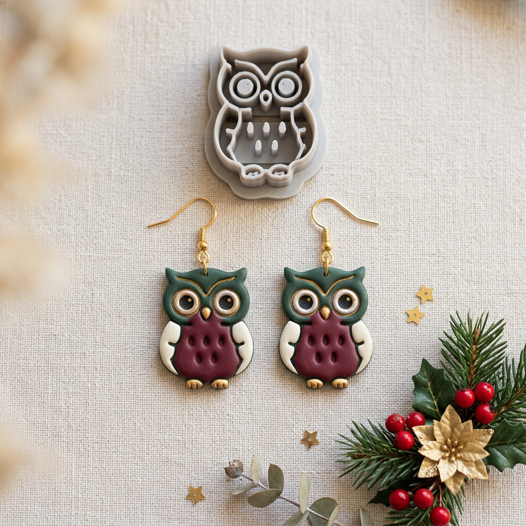 Owl 11 Polymer Clay Cutter | Cute Woodland Earring Tool