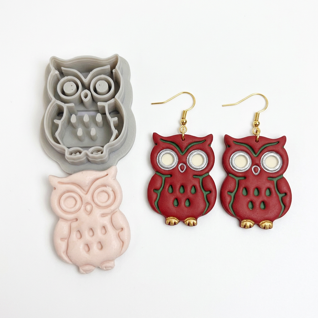 Owl 11 Polymer Clay Cutter | Cute Woodland Earring Tool