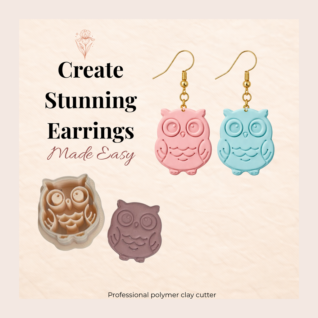 Owl 13 Polymer Clay Cutter | Bird Shape Clay Tool Jewellery Making | IrisCrafts7