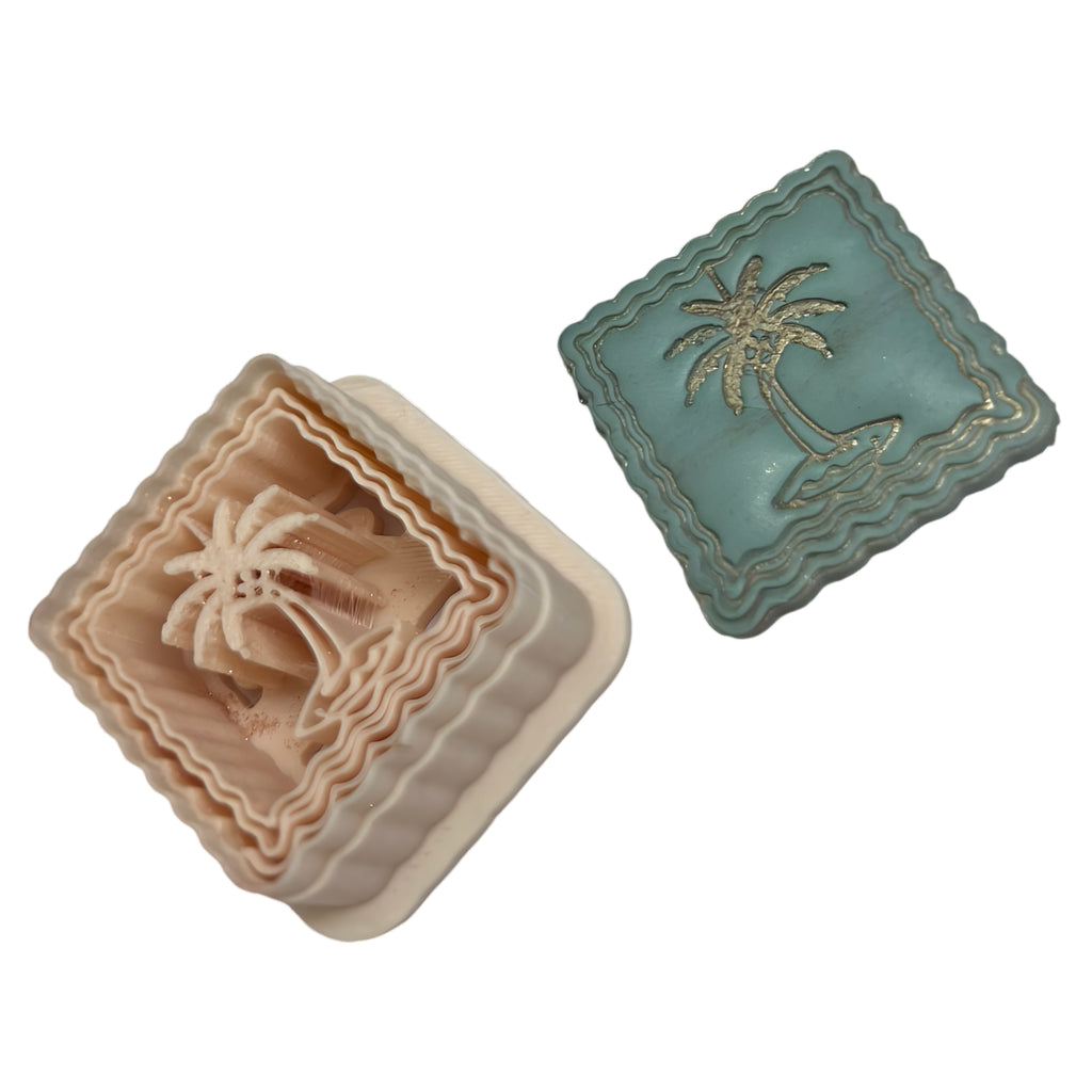 Palm Frame Stamp Polymer Clay Cutter – Tropical Clay Cutter for Earrings