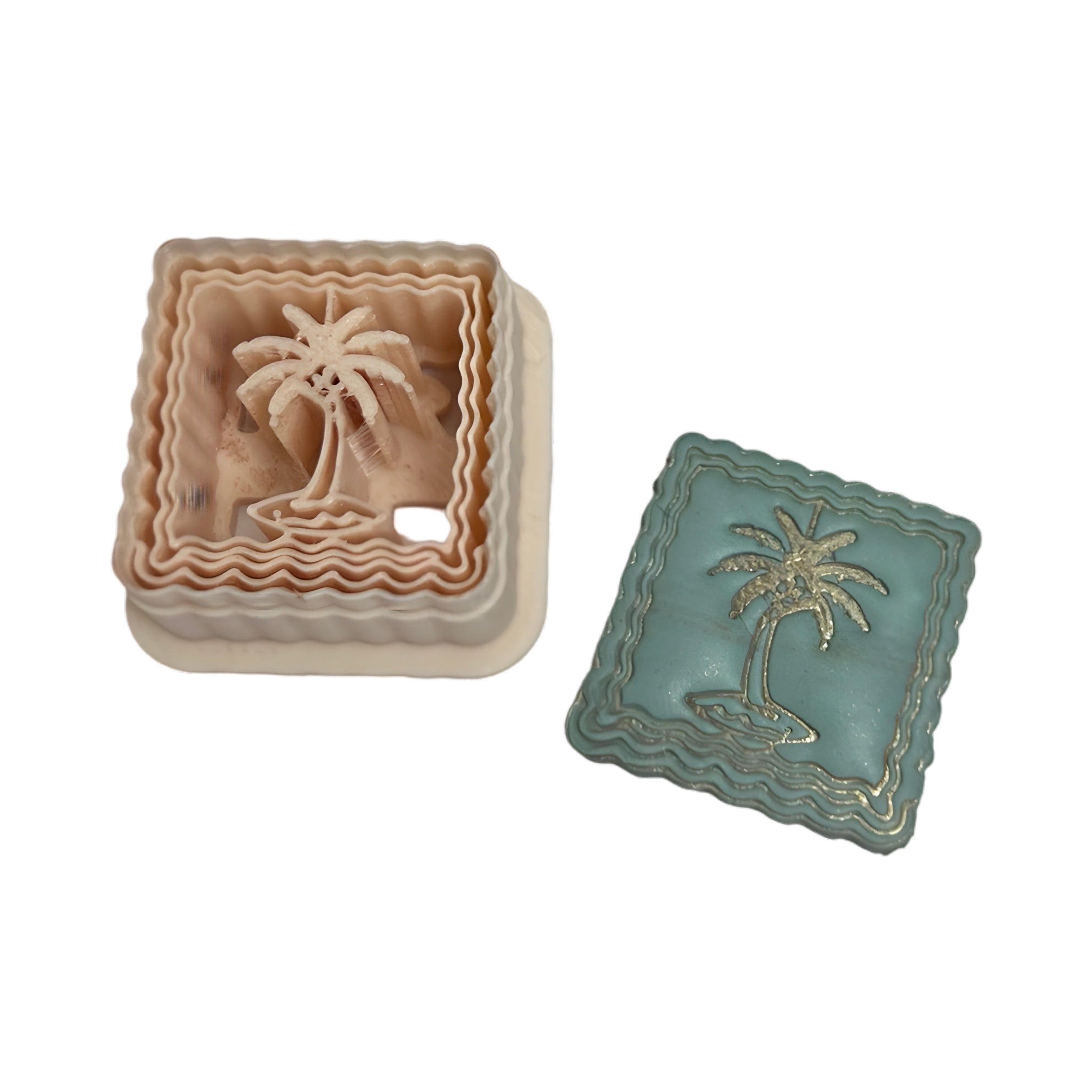 Palm Frame Stamp Polymer Clay Cutter – Tropical Clay Cutter for Earrings