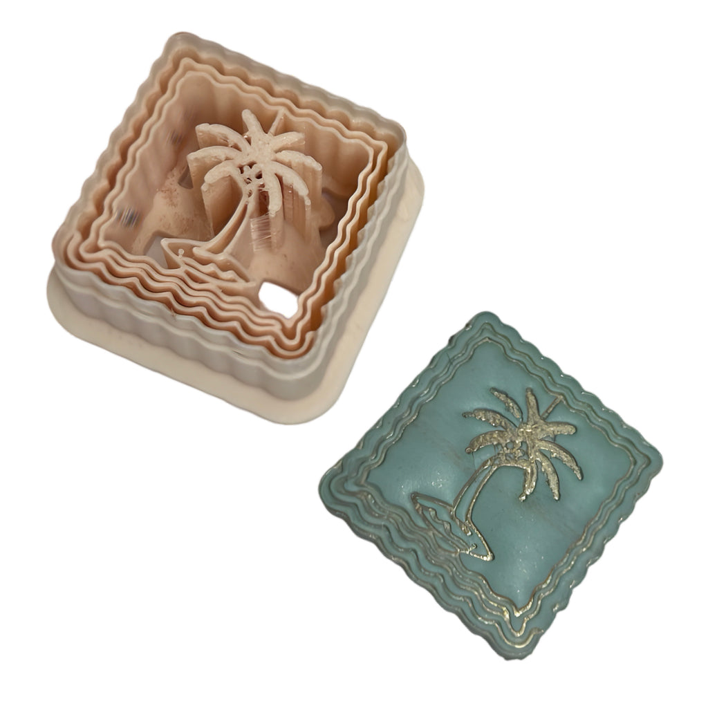 Palm Frame Stamp Polymer Clay Cutter – Tropical Clay Cutter for Earrings