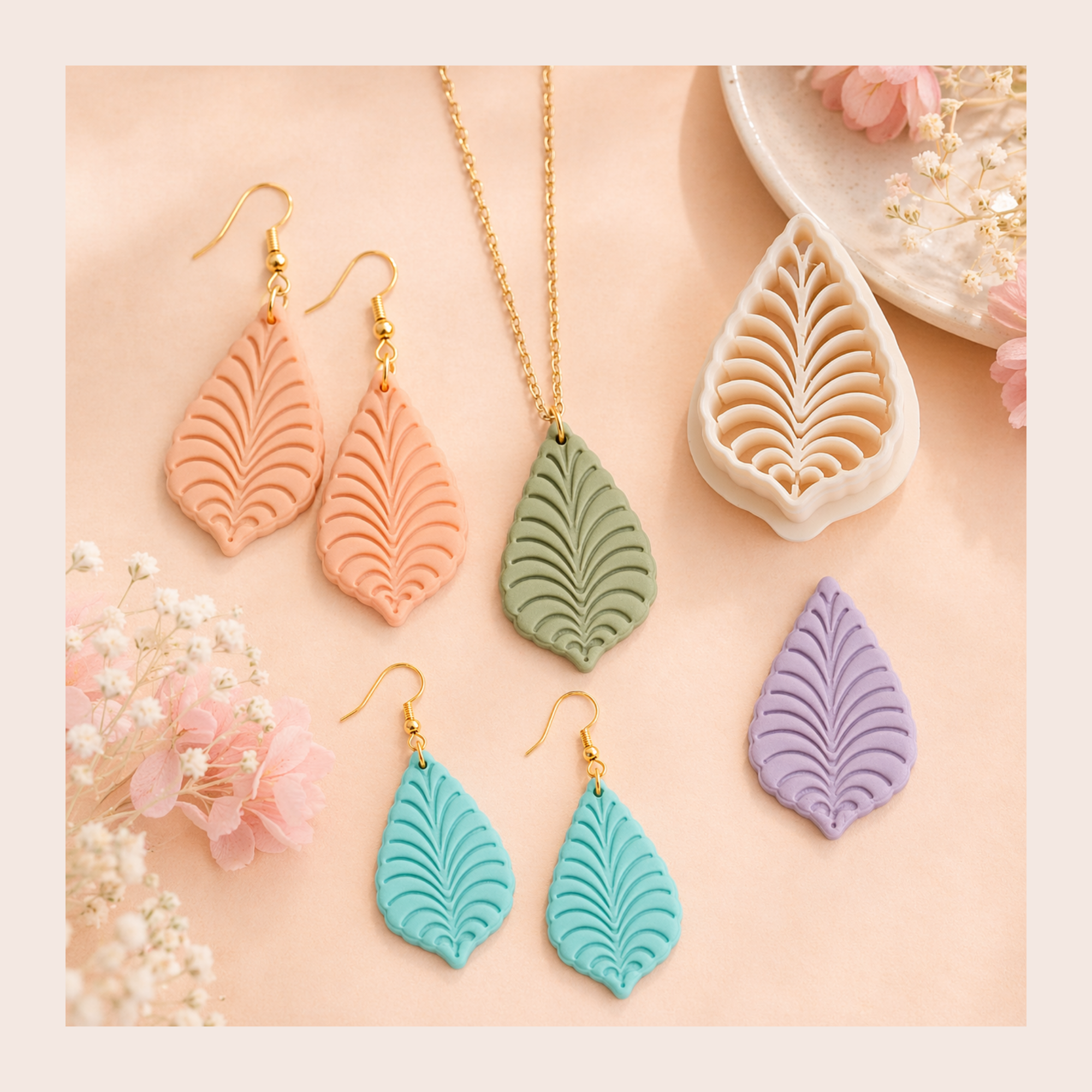 Passion Leaf Polymer Clay Cutter 30-50mm | Botanical Jewellery | IrisCrafts7
