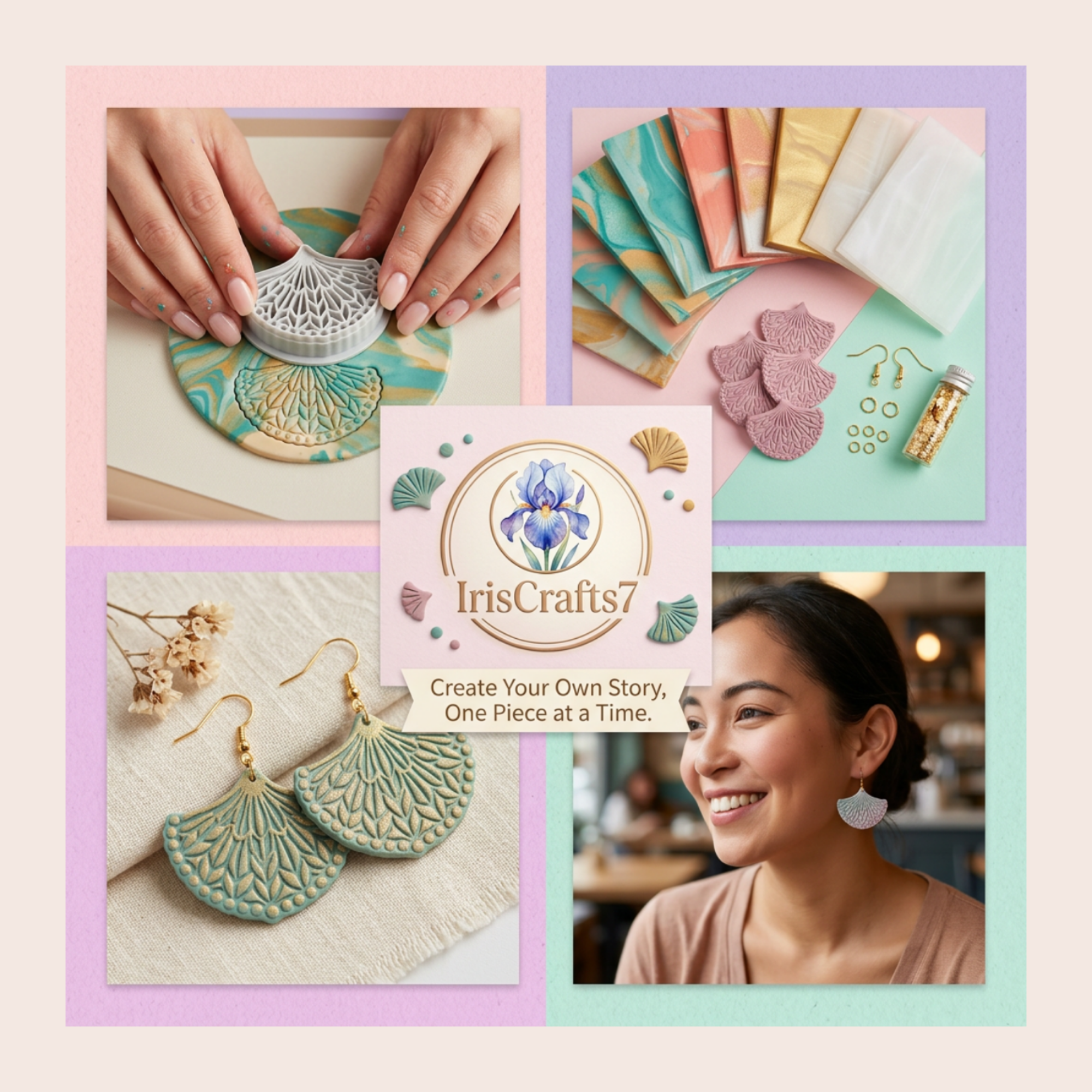 Peacock Fan Polymer Clay Cutter | 3D Printed Boho Clay Earring Cutter | Fan Shape Cutter for Clay Jewellery Making | Clay Earring Tool