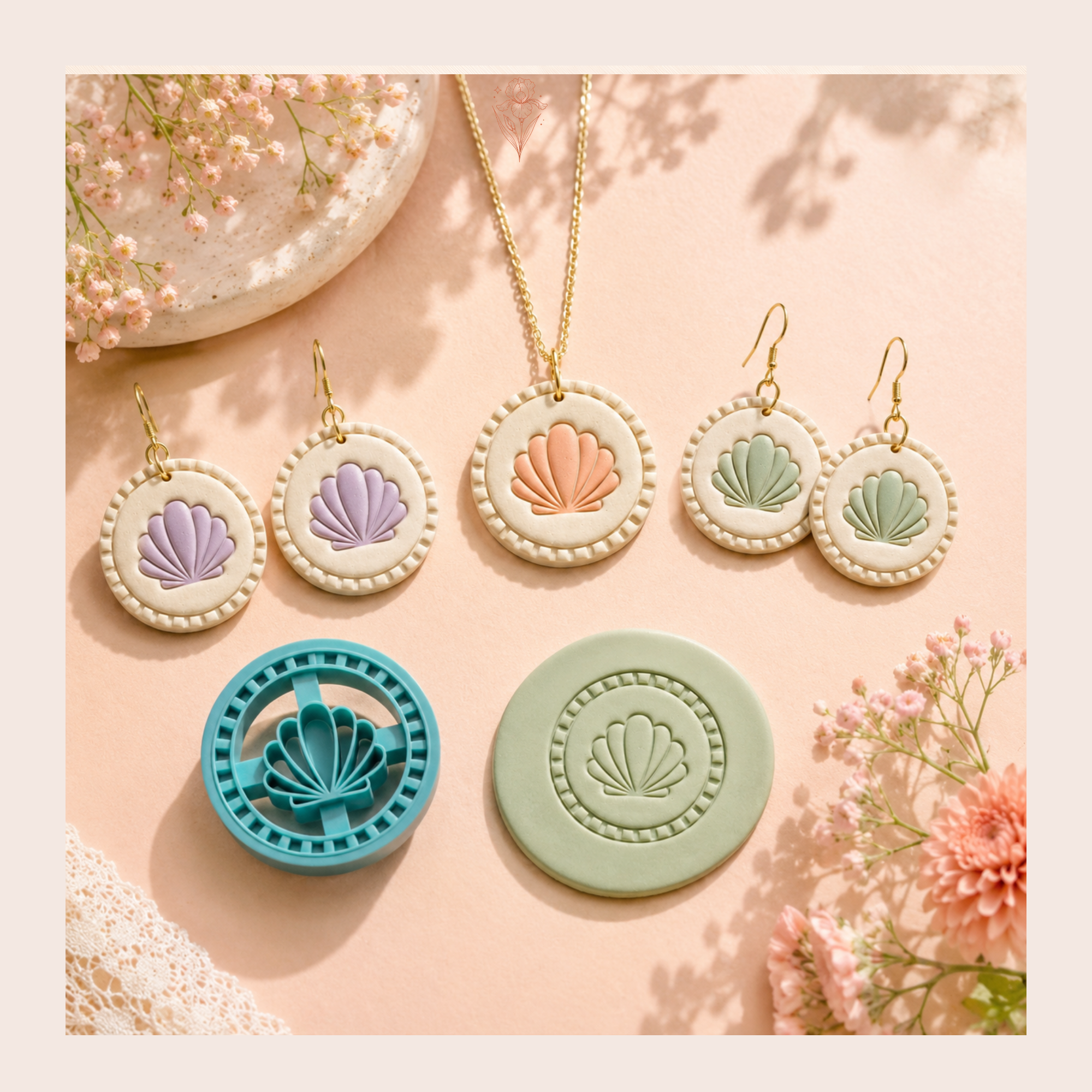 Pearl Shell Polymer Clay Cutter | 20–40mm | Pearl Shell Shape Clay Cutter | Earring Jewellery Making Tool