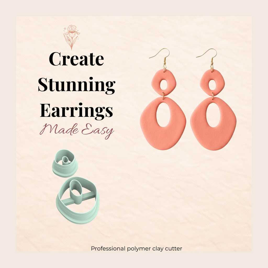 Pebble Drop Polymer Clay Cutter Set | 3D Printed Organic Drop Clay Earring Cutter | Boho Minimal Clay Tool | Jewellery Making Supplies