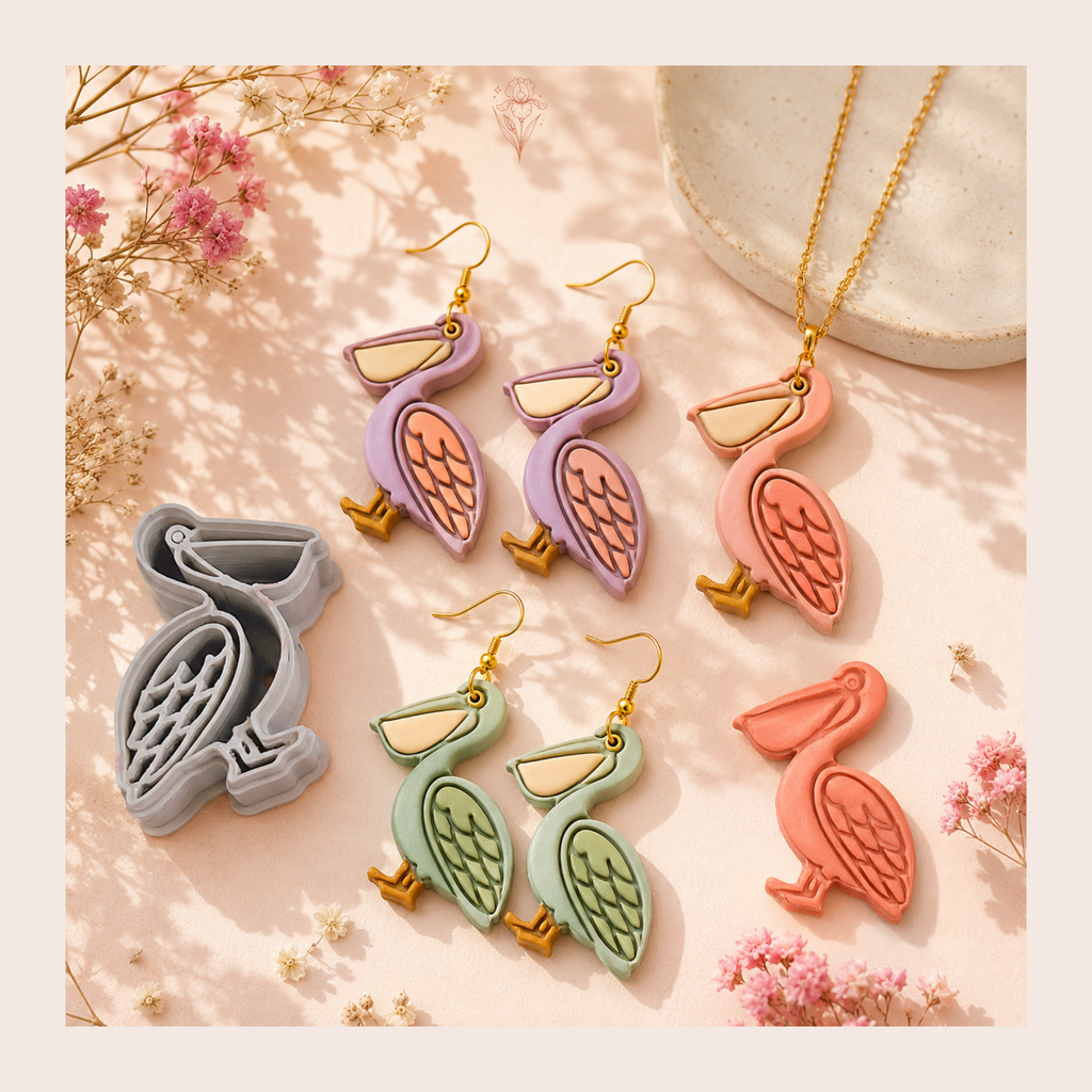 Pelican Polymer Clay Cutter | 30–50mm | Bird Shape Clay Cutter | Earring Jewellery Making Tool