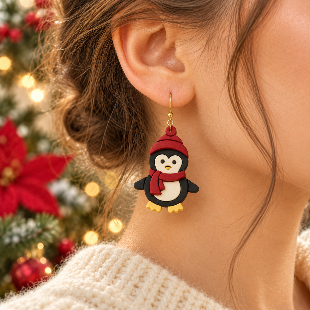Penguin Set Polymer Clay Cutter | Cute Winter Earring Tool